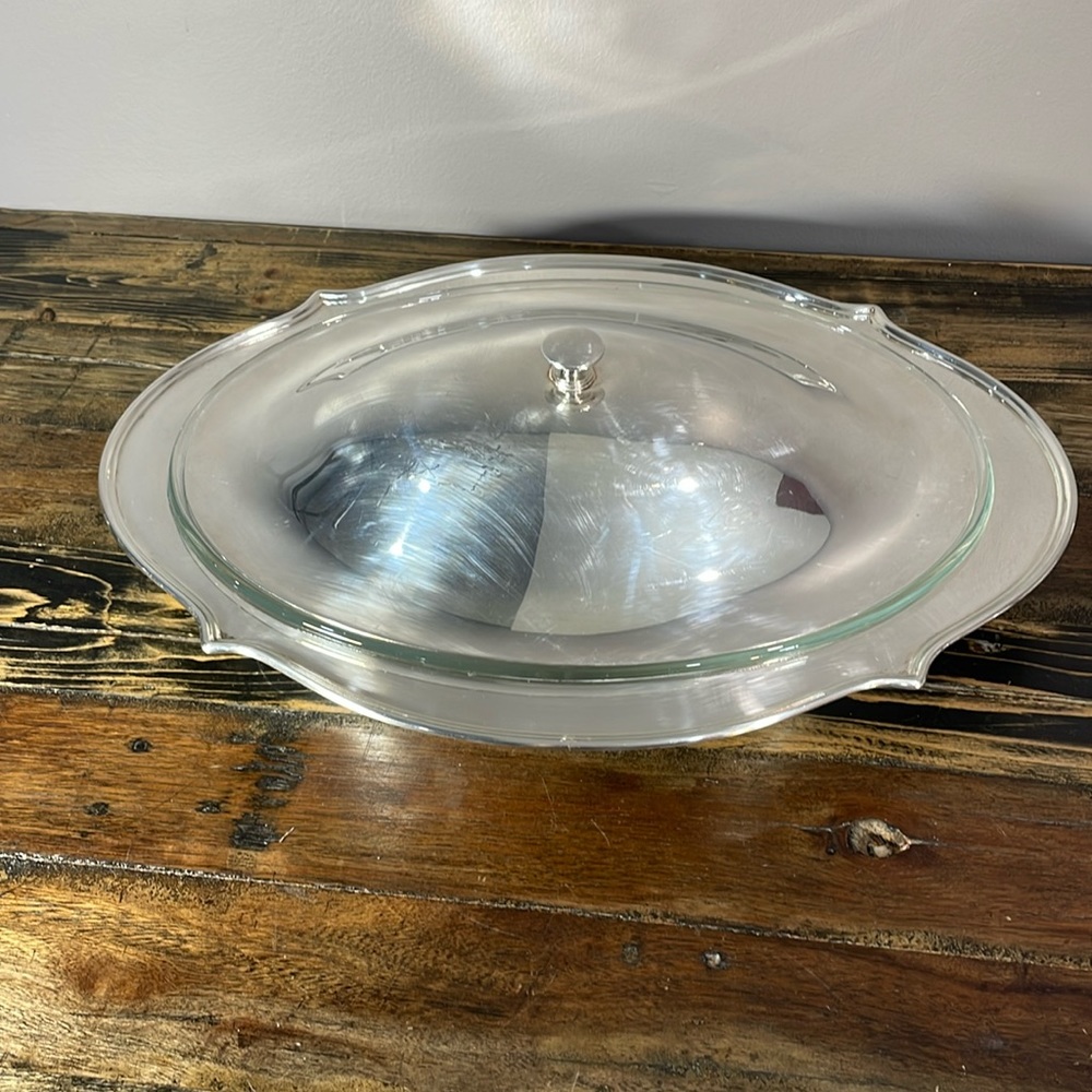 Silver hot meal dish vintage silver Primrose E.P Brass